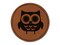 Adorable Little Hoot Owl Round Iron-On Engraved Faux Leather Patch Applique - 2.5"